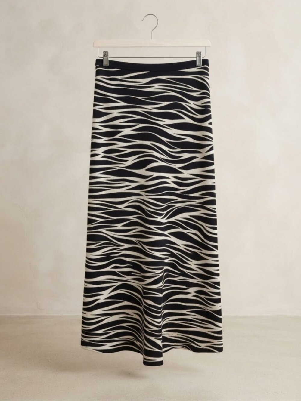 Anine Bing Zebra Print Silk Maxi Skirt Size M
